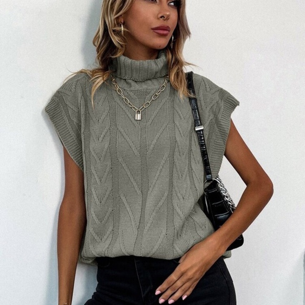 Express cable knit sleeveless sweater